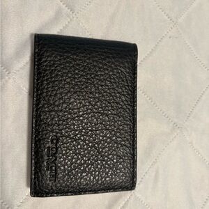 Coach Black Leather Card Holder